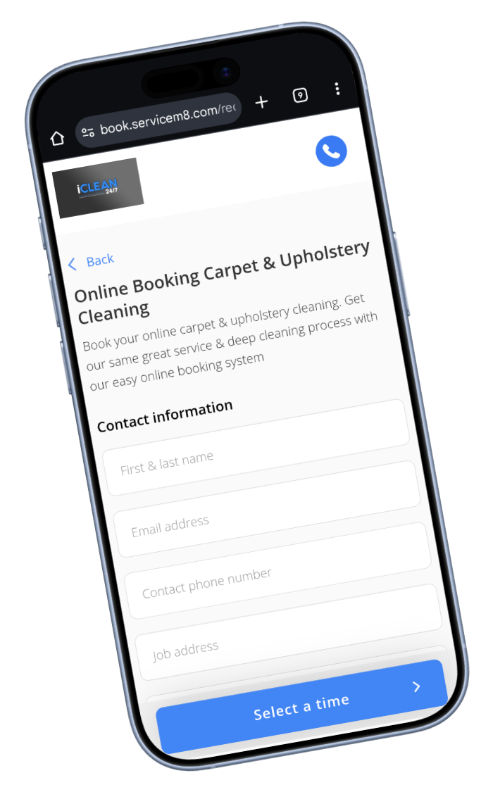 Book online with iClean 24/7