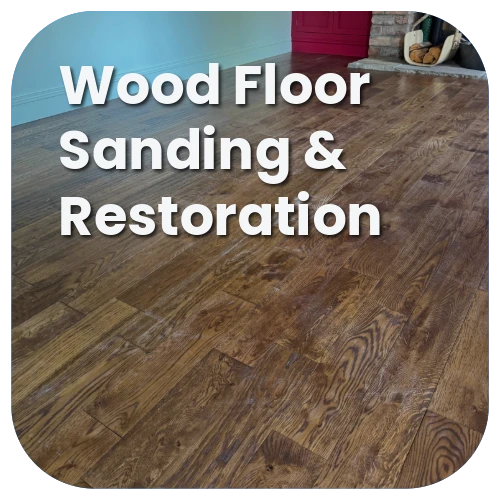 Wood floor sanding and restoration by iClean 24/7 in living room